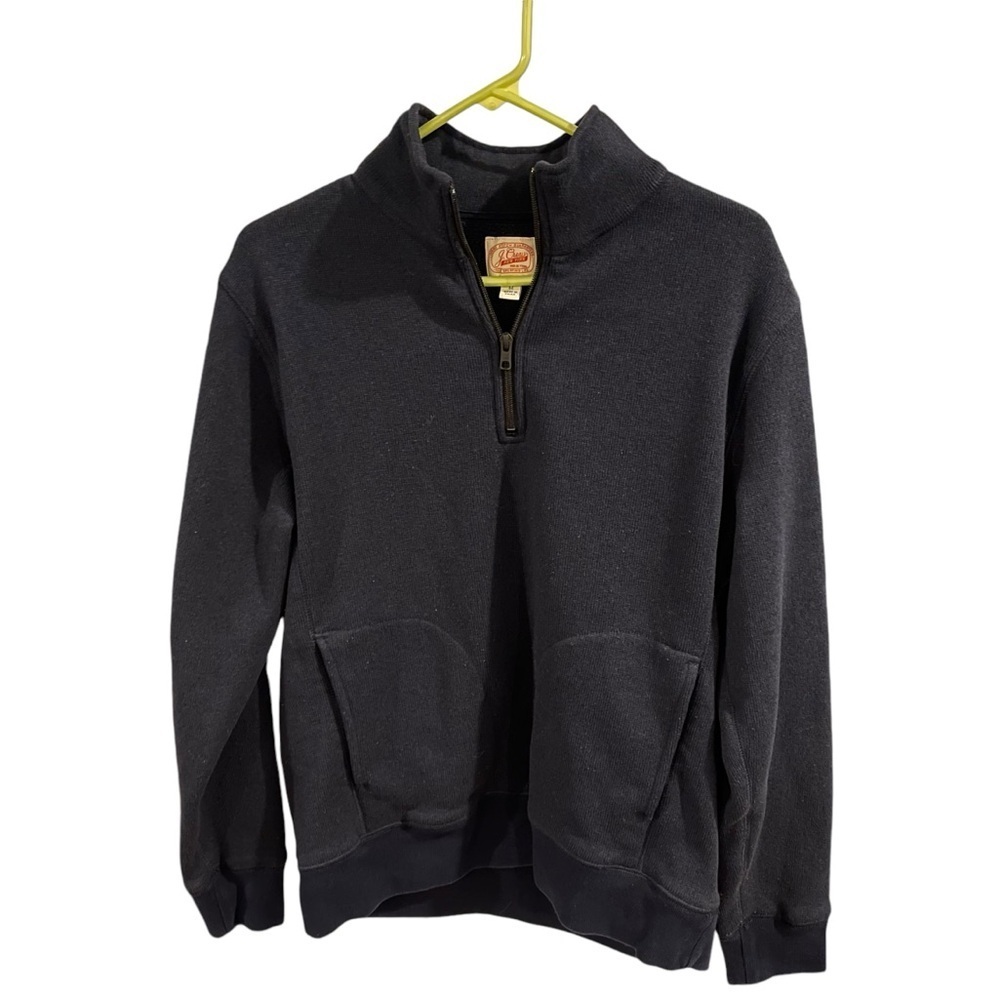 Vintage J. Crew Men's Summit Fleece Pullover Navy Blue 1/4 Zip Long Sleeve B0692